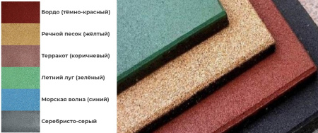 Плитка гладкая резиновая (500х500х30мм) зеленая (летний луг)(1 м2=4 шт)