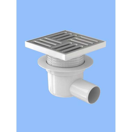 Трап горизонт. спуск  50 регул. решетка 150х150, СУХОЙ, нерж. сталь, TQ5612 