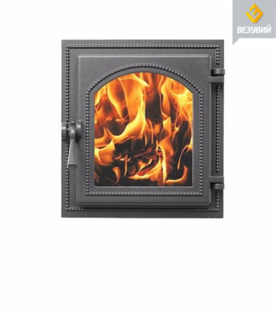 Дверка ВЕЗУВИЙ каминная 270 Антрацит ( под стекло) посадочный размер, мм 280x250