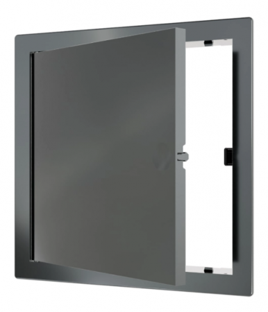 Лючок пластик. ревизия 15х15 фланец LN нажим. 172х172 gray