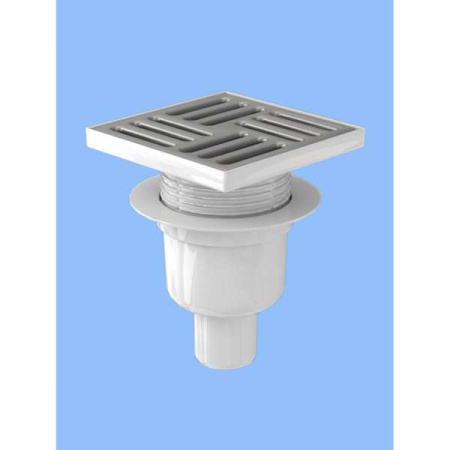 Трап вертик. спуск  50 регул. решетка 100х100, СУХОЙ, нерж. сталь TQ5702  