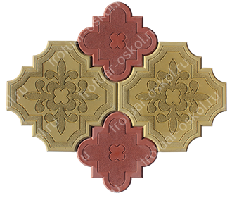 Плитка цем.-песч. РОМАШКА 4,5 красная  (11шт/+11шт/м2)