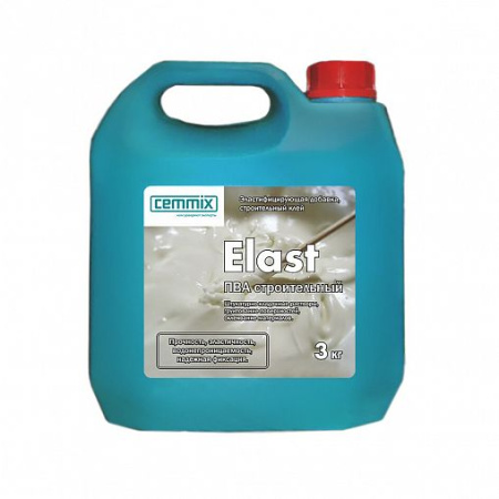 Клей ПВА Строительный "ELAST" 3кг (1/160) "CEMMIX"