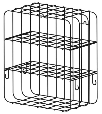 Полка настенная д/ванны с крючками 400х220х450 ПП Черный муар П0001295