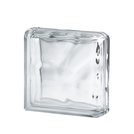 Стеклоблок Завершающий Волна б/ц 19*19*8 