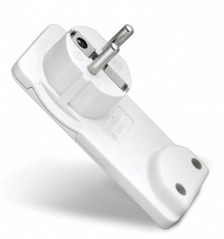 Эл. вилка  угл. плоск.8мм бел.  (за шкаф )16А 250В  SQ1806-0193 (18)