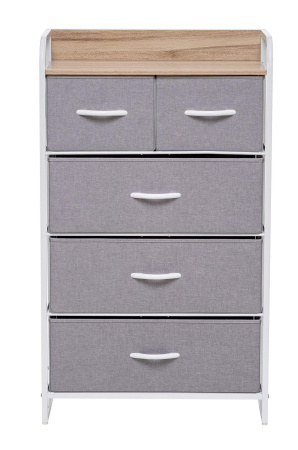 Комод Leset Ноа 5 ящ., Каркас Белый, Светло-серый 58х29х99см