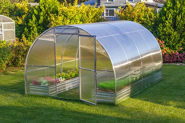 Теплица "Омега Премиум" 3м*2,1м*2м оцин. труба окр. в серый цвет