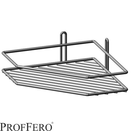 Полка угловая 1 ярус трапеция высокий борт ПП Черный муар П0002009