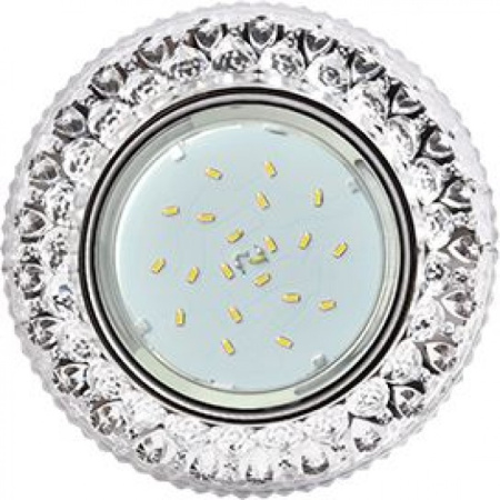 Светильник Ecola GX53 H4 LD7009 "Кристалл" подсвет. 4К Прозрач/хром 40х125 FT53CCEFB GX53