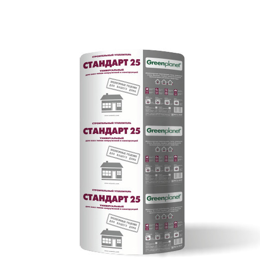 Утеплитель Green Planet Стандарт 1/25 мм.300.060.11.00 (Р, 12, 2) (14,4 м2, 0,36м3)