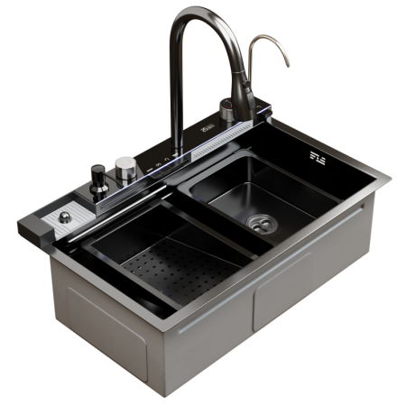 Мойка настольная MixLine МУЛЬТИ PRO V2.0 3,0мм 75х46 глубина 21,5см + сифон ГРАФИТ 554164