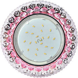 Светильник Ecola GX53 H4 LD7009 "Кристалл"подсветка 4K Розовый/Хром 40x125 FP53CCEFB