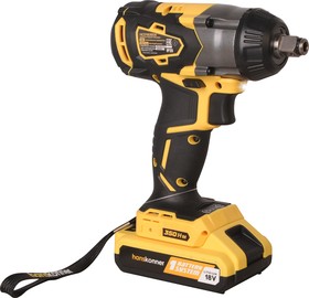 HCD18350S Гайковерт удар.б/щ,Hanskonner 18В,3скор,2ак Li-Ion 2,4Ач,350Нм,1/2",зар 1ч,Unibattery
