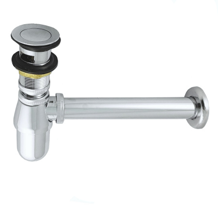 Сифон д/умыв. 8721 автомат гориз.выход с отводом, латунь 