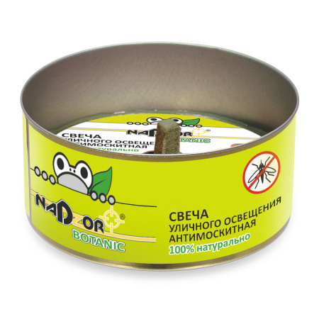 Свеча антимоскитная на эфирных маслах, 3 часа горения, Nadzor Botanic