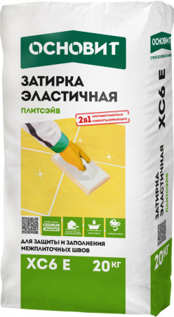Затирка эластичная ОСНОВИТ ПЛИТСЭЙВ ХС6 Е ваниль 033 20 кг 