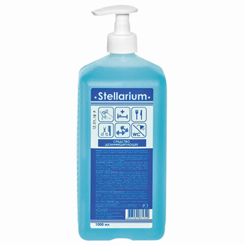 Антисептик д/рук и поверхностей спирт 75% с дозатором 1л STELLARIUM дезинфицирующий /607185
