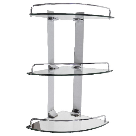 Полочка 10103 BRIMIX тройная угловая стеклянная