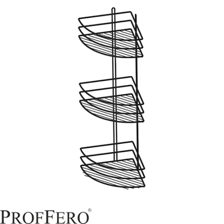 Полка угловая 3 ярусная овал Классик ПП Черный муар П0002064