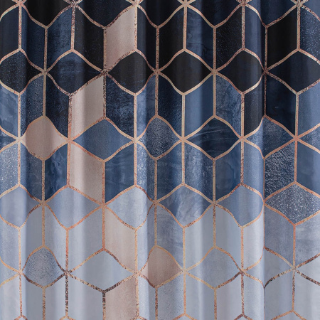 Штора д/ванны Санакс 180х180 с рисунком синие КУБЫ/01-88