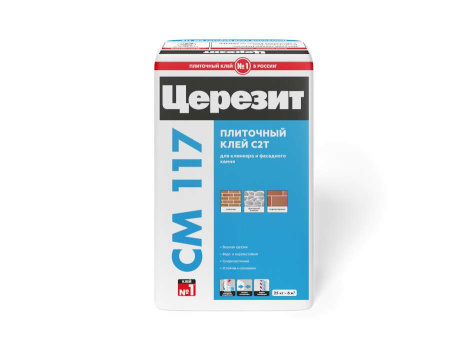 CM 117/25 ЦЕРЕЗИТ Клей плиточный для клинкера, фасадного камня и керамогранита 25кг 