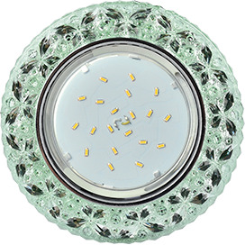 Светильник Ecola GX53 H4 LD7040 "Бабочки" подсв. 4K Изумрудный/Хром 35x125 FG53CBEFB