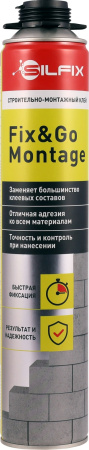 Клей-пена Silfix Fix&GO Montage строительно-монтажный 750мл/12