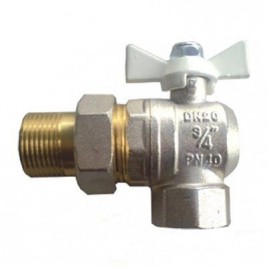 Кран шар. полный проход с накид. гайкой бабочка угловой 1/2" белая ручка ALT-Z/ТЕВО