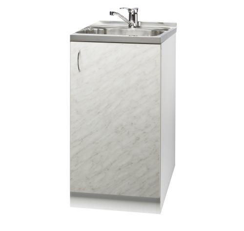 Тумба 50 ЛДСП белый мрамор + мойка 50х50