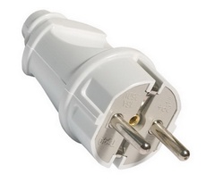 Эл. вилка с/з прямая бел.16А А101 "У"  SQ1806-0003 (25)