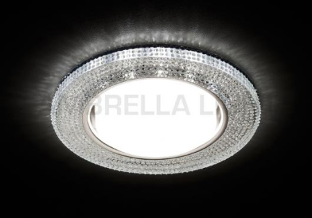 Светильник Ecola GX53 H4 LD7069 "Модерн" подсв. 4К  хром/прозрачный FT53CMEFB 