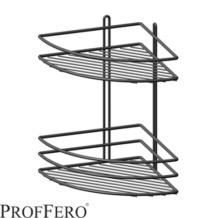 Полка угловая 2 ярусная овал Классик ПП Черный муар П0001986
