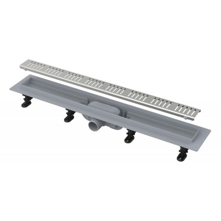 Желоб водоотводящий AlcaPlast APZ 10+850М с решеткой из нерж.стали, пластик L850мм