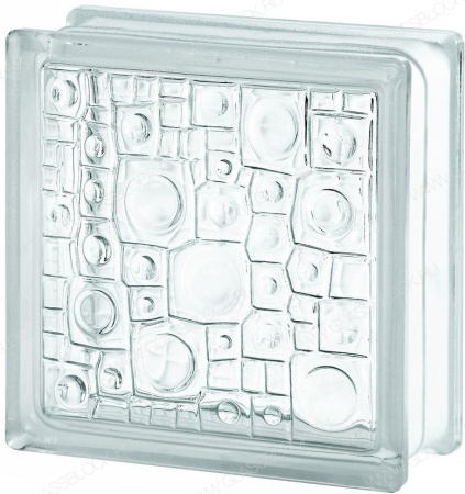 Стеклоблок Губка 19х19х8см бесцветный 