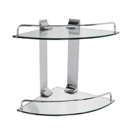 Полочка 10102 BRIMIX двойная угловая стеклянная