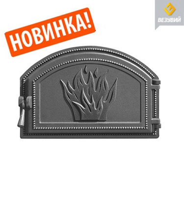 Дверка ВЕЗУВИЙ каминная 223 Антрацит посадочный размер, мм 407х273