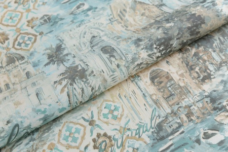 КМ6603 Обои KERAMA MARAZZI  виниловые Впечатление, мотив, голубой 1,06х10м (4)