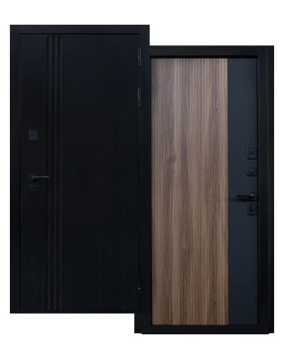 Дверь металлическая Термотек Блэк Сибирь (860мм, 2050мм, левая) ручка Gimmel F45, замок Gimmel 252