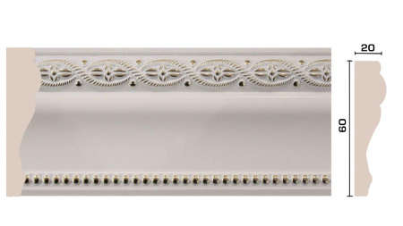 Молдинг 1М6-7 20х60мм 2,4м белый (20)