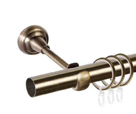 Карниз метал. 1 рядн. АС МАРТ Grace D25Г (гладкий) Антик 2,4м