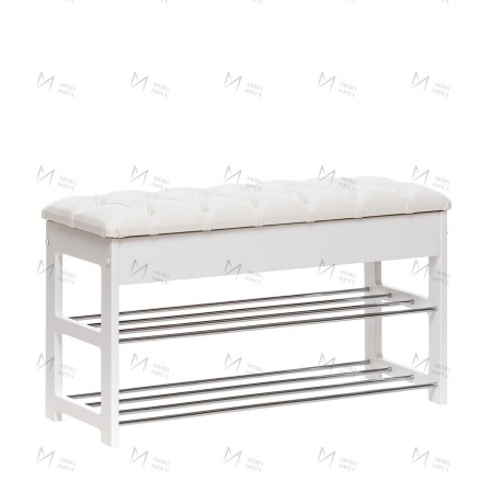 Банкетка Leset "Грейс" (Молочный дуб, к/з Mango 002, каретная стяжка) 78,6х30,6х47,0см 