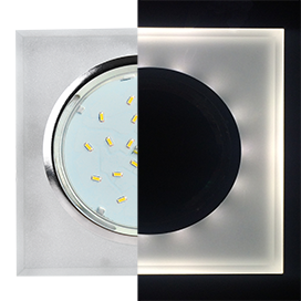 Светильник Ecola GX53 H4 LD5311 Квадрат скош.край хром-матов. подсв. 4К 38х126 SL53SNECH *