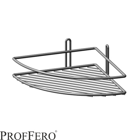 Полка угловая 1 ярус овал Классик ПП Черный муар П0001983