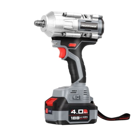 Аккумуляторный гайковерт бесщеточный ударный ProfiPower T-900N (Li-ion-1шт,4,0Ач. 900Нм,удар. голов)