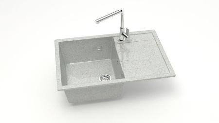 Z161Q10 Мойка Джоли квадратная с крылом 49х74 СВЕТЛО-СЕРАЯ (GM19, Z16)