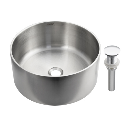 Мойка накладная FABIA PROFI 1,2мм 38х38см круглая ЭКСКЛЮЗИВ глубина 160мм, нерж сталь 383812*