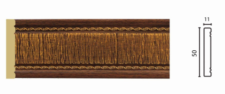 Молдинг 1М5-2В/G 11х50мм 2,4м шоколад (20)