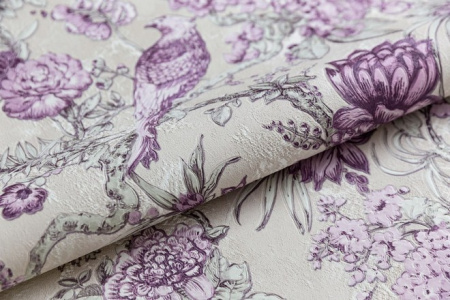 KM6503 Обои KERAMA MARAZZI  виниловые Азулежу, мотив, бежево-фиолетовый 1,06х10м (4)