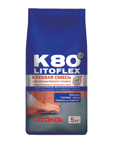 Клей для плитки LITOFLEX K80 5кг Litokol ( 6шт) .